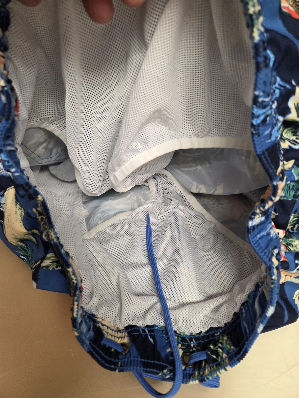 Superdry Blue Tropical Swim Shorts. Size XL.